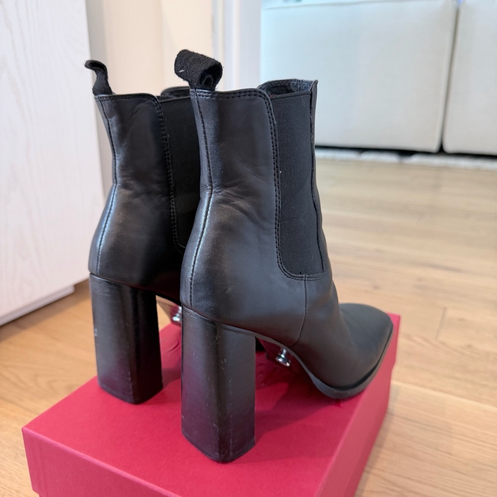 Tony Bianco Black Leather Ankle Boots - Picture 6 of 7